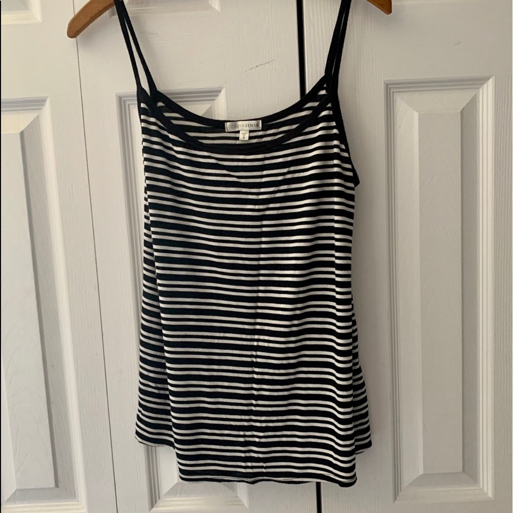 (3/$25) Striped tank top (0X)